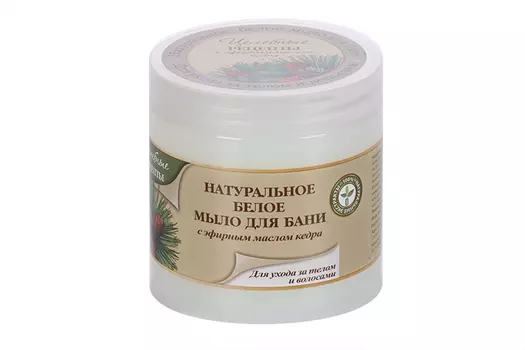 Мыло д/бани Целебные рецепты Белое с эфир маслом Кедра, 500 мл
