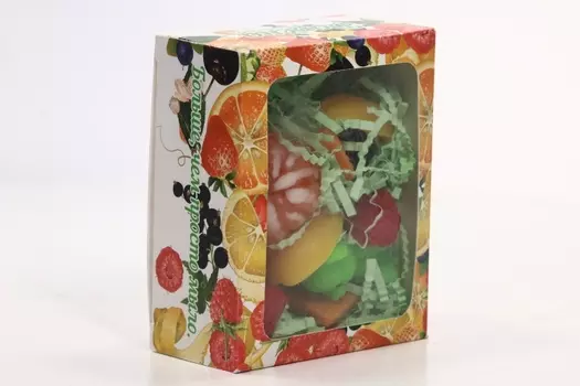 Мыло Дарена ручной работы коробка с фруктами и мишкой 2 аромат фруктовый, 130 г