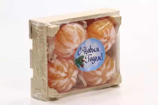 Мыло Дарена ручной работы ящик мандаринов ароматное, 140 г
