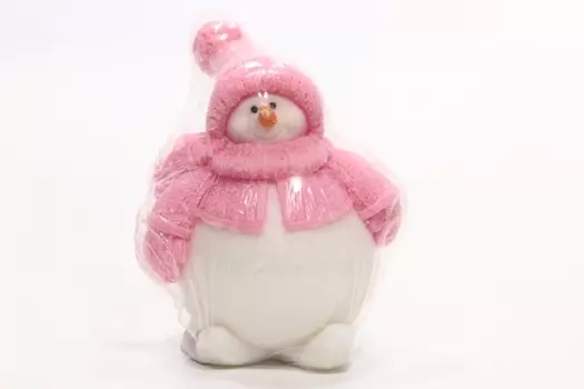 Мыло Дарена ручной работы снеговик-пухляш розовый аромат фруктово-ягодный, 140 г