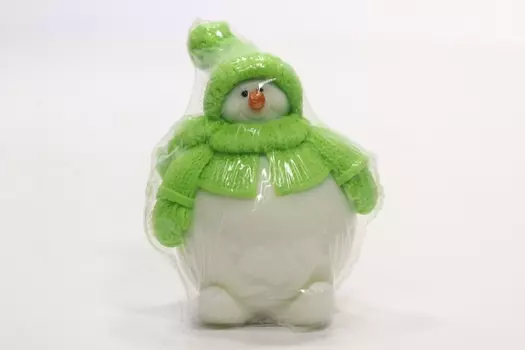 Мыло Дарена ручной работы снеговик-пухляш зеленый аромат фруктово-ягодный, 140 г