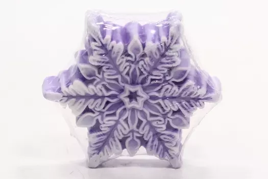 Мыло Дарена ручной работы снежинка большая 1 сиреневый аромат фруктово-ягодный, 60 г