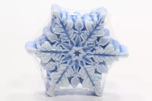 Мыло Дарена ручной работы снежинка большая 1 голубая аромат свежесть, 60 г