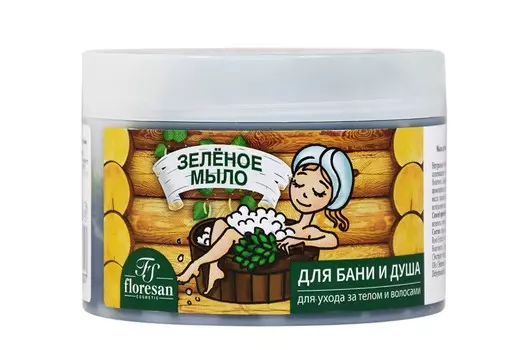 Мыло Floresan д/ухода за телом/волосами натуральное таежное зеленое, 450 г