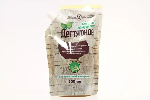 Мыло Невская Косметика жидкое дегтярное дой пак, 500 мл
