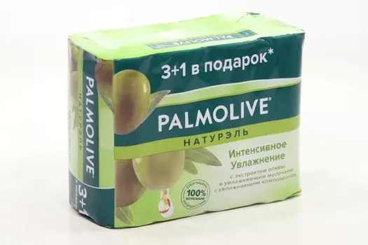 Мыло PALMOLIVE туалетное натурэль интенсивное увлажнение экстракт оливы/увлажняющее молочко, 90 г, 4 шт