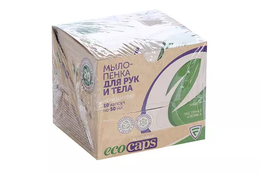Мыло-пенка Flexfresh EcoCaps жидкое д/рук/тела концентрат хлопок, 50 мл, 10 шт