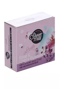 Мыло туалетное твердое Shower Mate роза и вишневый цвет, 100 г