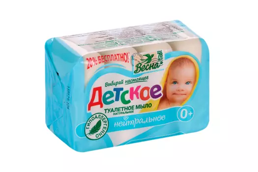 Мыло Весна Детское нейтральное, 75 г, 4 шт