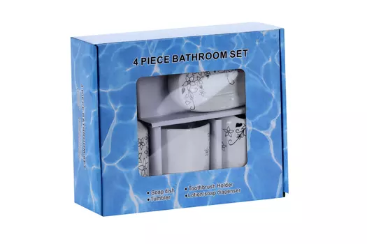 Набор аксессуаров д/ванной комнаты мыльница/дозатор д/мыла/2 стакана