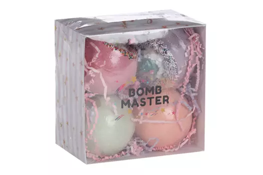 Набор бомбочек Bomb Master д/ванн Зоо ассорти с игрушками бурлящий шар/гейзер, 4 шт