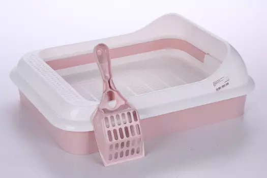 Набор Чистый котик д/кошек лоток/совок лекси 45.5х35.5х16 см розовый