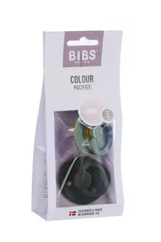 Набор cосок-пустышек BIBS Colour Sage/Hunter Green латексных серо-зеленая (6-18 мес), 2 шт
