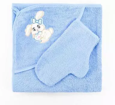 Набор для купания (полотенце-уголок, рукавица), размер 100х110 см, цвет жёлтый