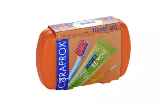 Набор дорожный Curaprox BE YOU CS5460 з/щетка, з/паста, ершики межзубные с держателем бокс оранжевый