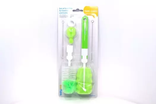 Набор ершиков BabyOno д/мытья детской посуды 5 шт зеленый