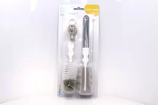 Набор ершиков BabyOno д/мытья детской посуды 5 шт серый/белый