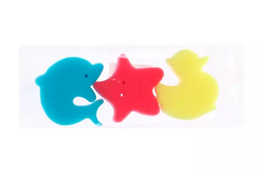 Набор губок Rilly д/купания детский утенок/звезда/дельфин