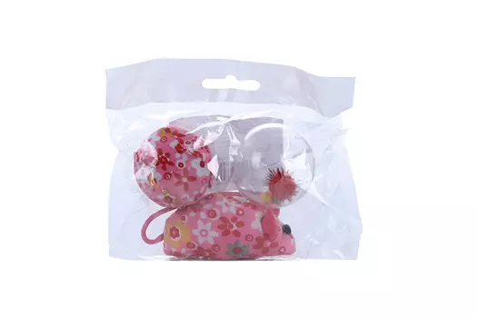 Набор игрушек Чистый котик д/кошек мячик 2 шт/мышь светло-розовый