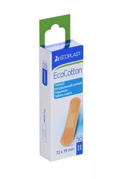 Набор Экопласт пластырь Ecocotton мед/ткан 72х19 мм