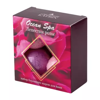 Набор КАТРИН бурлящие шары д/ванн Ocean Spa лепестки розы, 40 г, 4 шт
