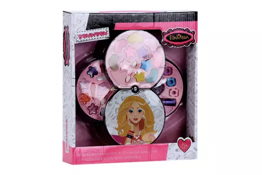 Набор косметики Nomi №С03 сладкая малинка сумка/заколки/браслет/лак/блеск д/губ/тени