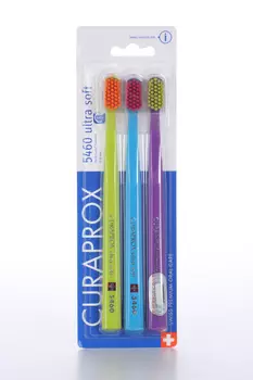 Набор Курапрокс СиЭс Ультрасофт 3 з/щетки 5460 щетинок, салат/фиолет