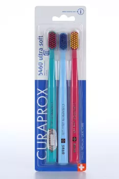 Набор Курапрокс СиЭс Ультрасофт 3 з/щетки 5460 щетинок, светло-бирюз/малин