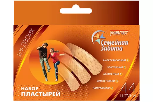 Набор лейкопластырей Унипласт семейная забота, 44 шт