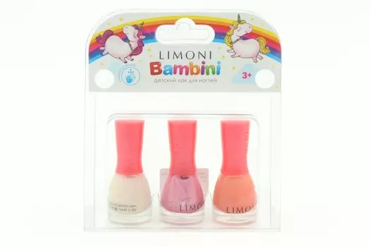 Набор Limoni Bambini детских лаков белый/розовый/персиковый