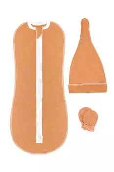 Набор Мьельк пеленка-кокон/шапочка/антицарапки Кэмел (3-6 кг)