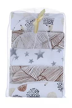 Набор Мьельк платочков-слюнявчиков Ежики 20х20 см, 5 шт