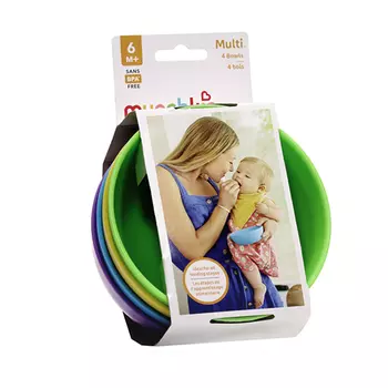 Набор Манчкин детских цветных мисок (с 6 мес), 4 шт