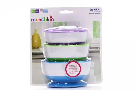 Набор Манчкин детских тарелок на присосках, 3 шт