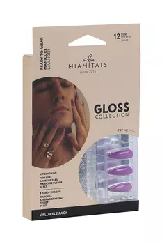 Набор накладных ногтей MIAMITATS GLOSS (Stiletto) Lavander (2753)