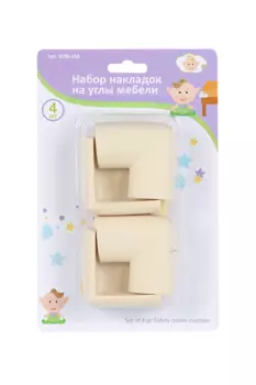 Набор накладок Мультидом на углы мебели защитные белые 4 шт