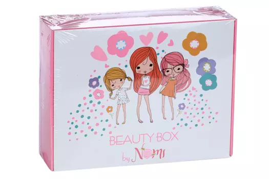 Набор Nomi детской косметики Beauty box №03 крем/лак х2/тени/блеск/браслет/жидкость д/снятия