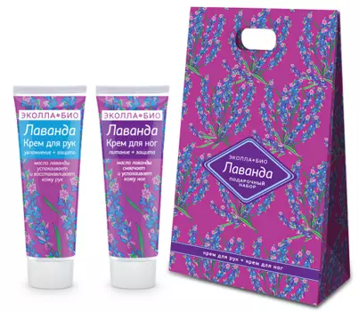 Набор подарочный Эколла Лаванда крем для рук, 75 мл+крем для ног, 75 мл