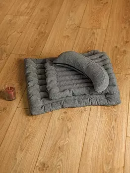 Набор подушек д/йоги BIO-TEXTILES ЭКО 40х40/50х50 см + полумесяц серый