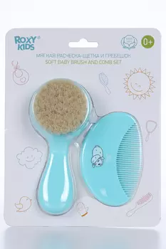 Набор ROXY-KIDS щеточка-расческа/гребешок детский голубой x1