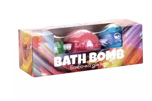 Набор SAVONRY BATH BOMB бомбочки д/ванны яблоко-корица/малина/морские водоросли, 3 шт