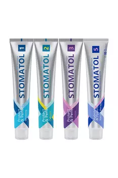 Набор зубных паст STOMATOL 4*100гр (з/п 1, 2, 3 и 5)