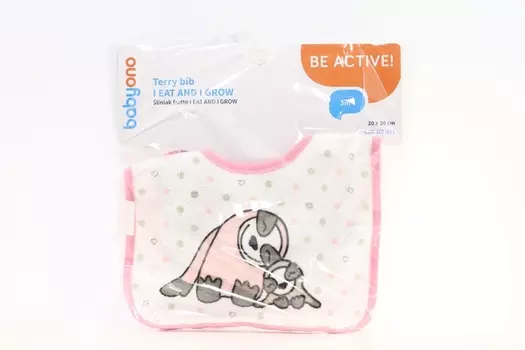 Нагрудник Бэйбионо я играю (3+), розовый/серый/белый