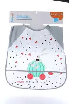 Нагрудник Бэйбионо с рукавами эдвенчурес (24 мес+ ), серый белый