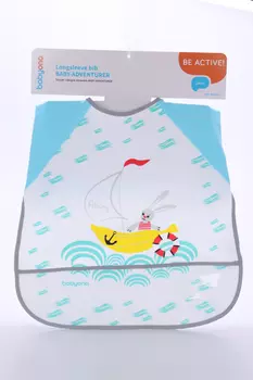 Нагрудник Бэйбионо с рукавами эдвенчурес (24+ мес), голубой желтый белый