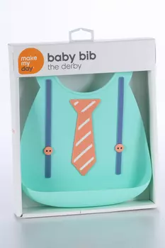 Нагрудник Мейк Май Дей с кармашком галстук зеленый