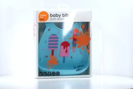 Нагрудник Мейк Май Дей с кармашком лалипоп голубой