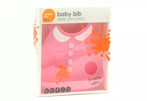 Нагрудник Мейк Май Дей с кармашком пуговки розовый