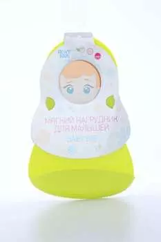 Нагрудник мягкий Рокси-Кидс с кармашком зеленый