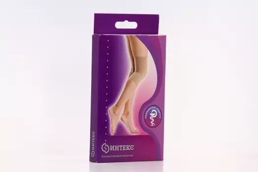 Наколенник Интекс бандаж на коленный сустав класс компр 2 бежевый S